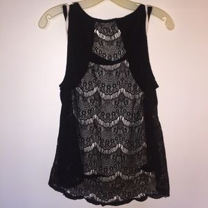 Black Lace Tank Top